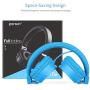 Gorsun Lightweight Stereo Folding Wired Headphones for Kids Adults Adjustable Headband Headset for Cellphones Smartphones iPhone Laptop Computer Mp3/4 Earphones(Blue)