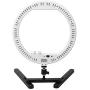 Qiilu 13In 100-240V Portable LED Ring Lamp, 3200K-5600K Dimmable Fill Light Photography Phone Clip Kit (US Plug)
