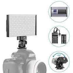 Neewer LED Video Light Panel Camera/Camcorder Video Fill Lighting, 160 SMD LEDs Bi-Color 3200K-5600K, Ultra Thin Anodized Aluminum Housing for All DSLR Cameras, with Cold Shoe Adapter/Battery/Charger