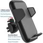 Fugetek Car Vent Phone Mount Holder, Universal Adjustable Cradle, One Touch Close & Release, Durable, Compatible with iPhone 11, XR/XS Max, XS/X, 8/8+, 7/7+, Galaxy S10,S9,S8, HTC, Google (Grey)