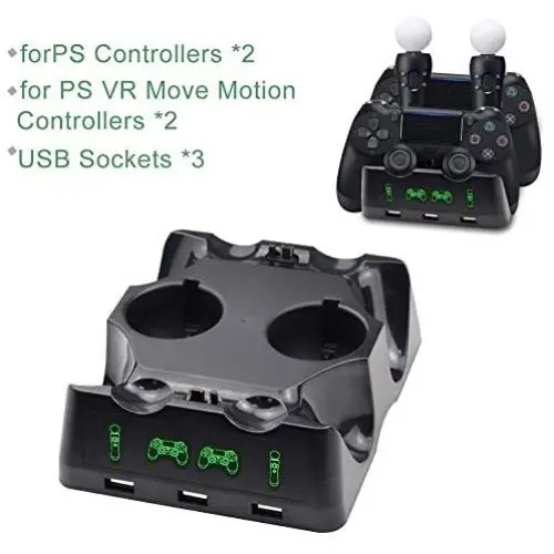 Tiancai Charging Dock Station for PS VR Move Motion and Controller Tiancai Charging Dock Station for PS VR Move Motion and Controller
