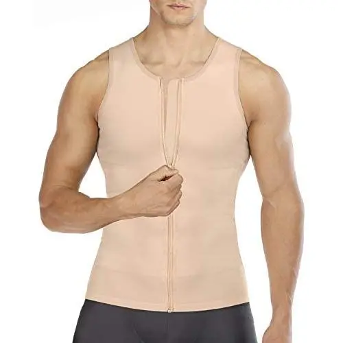 Wonderience Compression Shirts for Men Undershirts Slimming Body Shaper Waist Trainer Tank Top Vest with Zipper Wonderience Compression Shirts for Men Undershirts Slimming Body Shaper Waist Trainer Tank Top Vest with Zipper