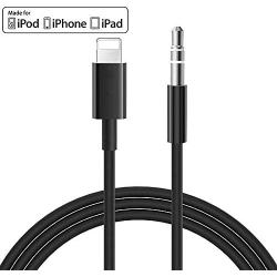 [Apple MFi Certified] iPhone AUX Cord for Car Stereo, Lightning to 3.5mm Audio Cable Compatible for iPhone 11/11 Pro/XS/XR/X 8 7 6/iPad, iPod to Speaker, Home Stereo, Headphone, Support iOS 13 (Black)