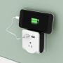 Link2Home EM-1601 Dual USB Port Power Adaptor with Smartphone Cradle, White