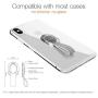 Cell Phone Grip,Universal Finger Strap Loop with Stand for Smart Phones,Support Magnetic Car Mount & Wireless Charging(Silver)
