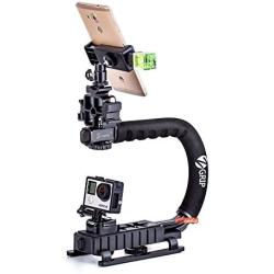 Zeadio Handheld Stabilizer Upgrade Version Combo, with Metal Triple Hot-Shoe+360° Swivel Adapter+Quick Release Buckle Plate+Smartphone Holder Clip+Three-Dimensional Level+1/4 bi-Directional Screw