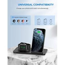 Seneo 2 in 1 Wireless Charger, Dual Wireless Charging Station with iWatch Charger Stand for iWatch 5/4/3/2, 7.5W Qi Fast Charger for iPhone 11/11 Pro Max/XR/XS/X/8/8P (No iWatch Cable or Adapter)