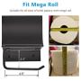 Matte Black Toilet Paper Holder Wall Mounted with Phone Shelf, Universal Modern Toilet Tissue Holder fit Mega Roll Toilet Paper, Cat Proof Toilet Paper Holder Bathroom Metal Aluminum Covered TP Holder