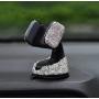 TISHAA Bling Car Phone Mount –Stand Suction Holder Rhinestone Crystal Glitter Universal Air Vent 360 Adjustable Windshield Dashboard Cute Accessories iPhone Android (White 360)