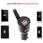 3-In-1 Multifunctional Car Mount + Car Charger + Voltage Detector, SOAIY Car Mount Charger Holder Cradle w/Dual USB 3.1A Charger, Display Voltage Current for iPhone7 6s 6 5s Samsung S7 S6 S5