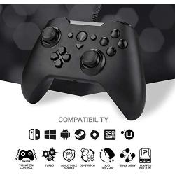 ZD-O Wired Gaming Controller 6 Remappable Multi-Function Buttons for Steam Nintendo Switch,Lapto/PC(Win7-Win10),Android Smartphone Tablet VR TV Box (Black)