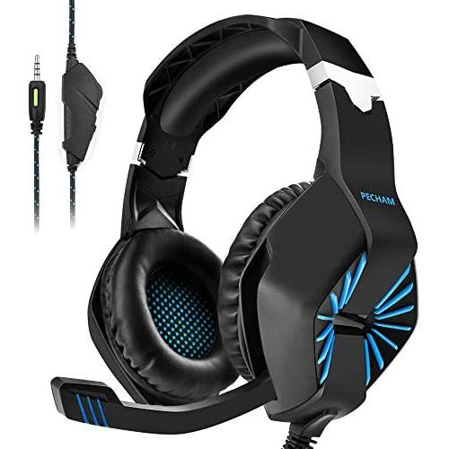 PECHAM Gaming Headset for Xbox One, PS4, PS3, Nintendo Switch,PC with Mic -Noise Cancelling Gaming Headphone for Cell Phone, Laptops, Computer (Blue)