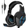 PECHAM Gaming Headset for Xbox One, PS4, PS3, Nintendo Switch,PC with Mic -Noise Cancelling Gaming Headphone for Cell Phone, Laptops, Computer (Blue)