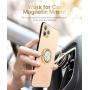 GVIEWIN Cell Phone Ring Holder Finger Kickstand, 180° Rotation Metal Flower Ring Grip for Magnetic Car Mount Compatible with All Smartphones Adhesive to All Phone Cases (Windflower/Gold)