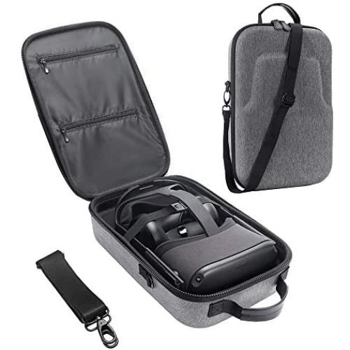 HIJIAO Hard Travel Case for Oculus Quest VR Gaming Headset and Controllers Accessories Waterproof Shockproof Carring case (Gray)