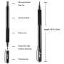 Digiroot Universal Stylus,[2-in-1] Disc Stylus Pen 2018 UPDATED Touch Screen Pens for All Touch Screens Cell phones, Tablets, Laptops with 9 Replacement Tips(6 Discs, 3 Fiber Tips Included) - (Black)