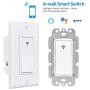 TOHUU WiFi Smart Light Switch,Smart Switches Work with Alexa Google Home,in-Wall Timer Switch Wireless 3 Way Smart Life Light Switch Remote Control for Light No Hub Required,FCC Listed(White-New)