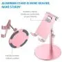 (2020 Upgraded Newest) Tablet Stand, Height Adjustable Desktop Stand Holder, 360° Rotating Aluminum Alloy Cradle Mount Dock for iPhone, Samsung, Smartphone & iPad, Tablet etc (4-10 Screen), Pink (2020 Upgraded Newest) Tablet Stand, Height Adjustable Desktop Stand Holder, 360° Rotating Aluminum Alloy Cradle Mount Dock for iPhone, Samsung, Smartphone & iPad, Tablet etc (4-10 Screen), Pink