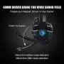 Stereo Gaming Headphone, SADES SA708GT Headset Earphone with Microphone (Black/Blue)