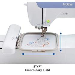 Brother PE800 Embroidery Machine, 138 Built-in Designs, 5" x 7" Hoop Area, Large 3.2" LCD Touchscreen, USB Port, 11 Font Styles