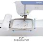 Brother PE800 Embroidery Machine, 138 Built-in Designs, 5" x 7" Hoop Area, Large 3.2" LCD Touchscreen, USB Port, 11 Font Styles