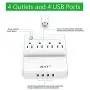 Smart Power Strip WiFi Plug Outlet Wireless Socket Surge Protector Compatible with Alexa Google Assistant IFTTT,4 AC Outlet 4 USB Ports,Remote Voice Control Timer USB Charger School College Dormitory
