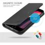 SHIELDON iPhone SE 2020 Case, iPhone 8 Wallet Case Genuine Leather [Card Holder] Magnetic Closure Stand Flip Book Cover Shockproof Protection Case Compatible with iPhone SE2/8/7 (4.7") - Black