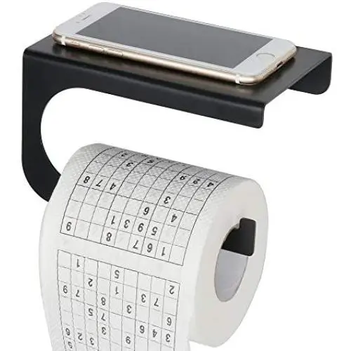 Alise Toilet Paper Holder Tissue Holders Thickened SUS304 Stainless Steel Paper Storage with Mobile Phone Storage Shelf,One-Piece Design,Matte Black Alise Toilet Paper Holder Tissue Holders Thickened SUS304 Stainless Steel Paper Storage with Mobile Phone Storage Shelf,One-Piece Design,Matte Black