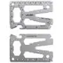 Lever Gear Toolcard Pro - 40 in 1 Credit Card Multitool. Slim, Minimalist Survival Card Wallet Tool Card. TSA Approved Multitool. (Silver no Clip)
