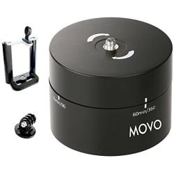 Movo MTP1000 360-Degree / 60-Minute Panoramic Time Lapse Tripod Head for DSLRs, GoPros, and Smartphones, Black