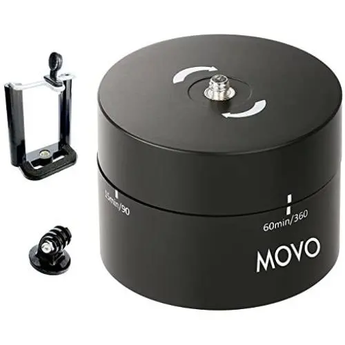 Movo MTP1000 360-Degree / 60-Minute Panoramic Time Lapse Tripod Head for DSLRs, GoPros, and Smartphones, Black Movo MTP1000 360-Degree / 60-Minute Panoramic Time Lapse Tripod Head for DSLRs, GoPros, and Smartphones, Black