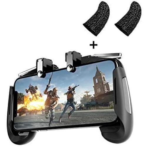 Mobile Game Controller Compatible with PUBG Mobile/Fortnitee Mobile/Call of Duty Mobile, Sensitive Shoot and Aim Trigger L1R1 Compatible with Android & iPhone (Black)