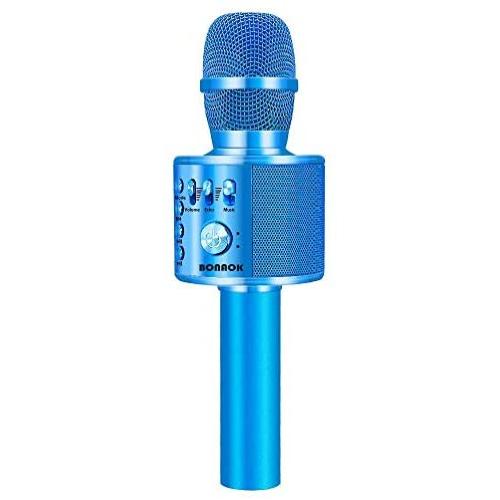 BONAOK Wireless Bluetooth Karaoke Microphone,3-in-1 Portable Handheld karaoke Mic Speaker Machine Christmas Birthday Home Party for Android/iPhone/PC or All Smartphone(Q37 Blue)