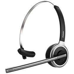 Mpow Truck Driver Bluetooth Headset, Hands Free Phone Headset with Noise Cancelling Microphone, Comfort-fit for Long Haul, On-the-Ear Skype Office Headsets for Clear Calls (Support Media Playing)