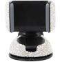 Radish Stars Adjustable Strong Sticky Dashboard Car Phone Mount Crystal Rhinestone Phone Holder, White