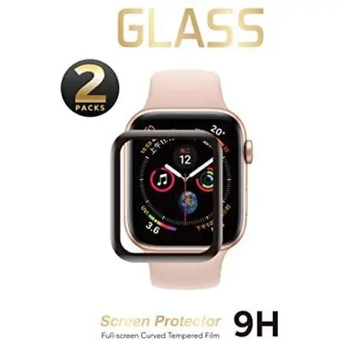 2 Pack - Liquid Tempered Glass Screen Protector Compatible for Apple Watch Full Coverage Protective Foil 9H 2.5D (38mm)
