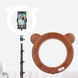 Yosoo Studio Makeup Selfie LED Ring Light Fill Lamp with Phone Clips Holder for Photography(Brown Bear)