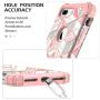 iPhone 8 Plus Case, iPhone 7 Plus Case, Hocase Heavy Duty Shockproof Protection Hard Plastic+Silicone Rubber Hybrid Protective Case for iPhone 7 Plus/iPhone 8 Plus - Rose Gold Line/Pink Marble