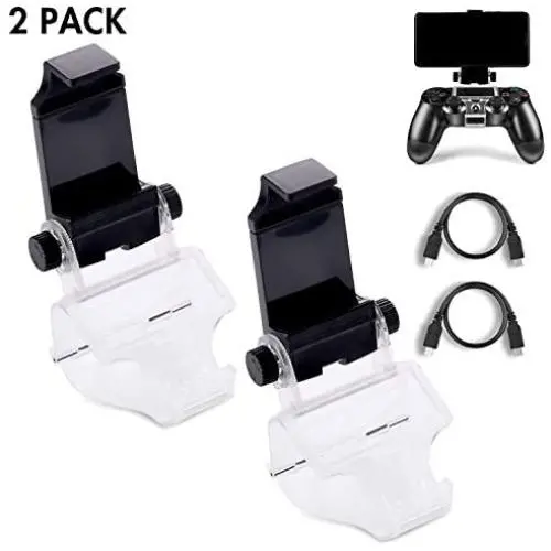 PS4 Controller Phone Clip, PS4 Slim Pro DualShock 4 Controller Grip for Android Smart Phone, 180 Degree Gaming Holder Mount Stand Bracket for PlayStation 4 Game Controller 6 in Samsung, Pixel, OnePlus PS4 Controller Phone Clip, PS4 Slim Pro DualShock 4 Controller Grip for Android Smart Phone, 180 Degree Gaming Holder Mount Stand Bracket for PlayStation 4 Game Controller 6 in Samsung, Pixel, OnePlus
