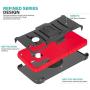 CasemartUSA Phone Case for [Samsung Galaxy A21], [Refined Series][Red] Shockproof Cover with Built-in Kickstand & Belt Clip Holster for Samsung Galaxy A21 (Verzion, Boost Mobile, T-Mobile, Metro)