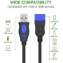 USB Splitter, Andul USB 2.0 Y Splitter Charger Cable 1 Male to 2 Female Power Cord Extension Hub Adapter for Car / Laptop / LED Etc,Navy