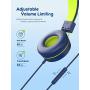 iClever Kids Headphones - Wired Headphones Kids, Adjustable Headband, Stereo Sound, Foldable, Untangled Wires, 3.5mm Aux Jack, 94dB Volume Limited - Childrens Headphones on Ear, Blue (Blue)