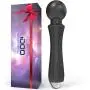 [Upgraded] iDOO Personal Wand Massager, Powerful Handheld Massager with 20 Vibrating Modes 8 Speeds Waterproof Rechargeable Cordless Massager for Back Neck Shoulder Sports Recovery, Black