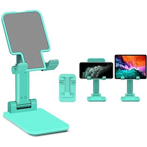 Cell Phone Stand, Adjustable Cell Phone Stand, TopACE Foldable Portable Desktop Stand, Phone Holder Stand for Desk Sturdy Aluminum Metal Stand for Phone/iPad/Kindle/Tablet/Switch (Green)