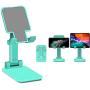 Cell Phone Stand, Adjustable Cell Phone Stand, TopACE Foldable Portable Desktop Stand, Phone Holder Stand for Desk Sturdy Aluminum Metal Stand for Phone/iPad/Kindle/Tablet/Switch (Green)