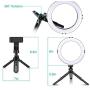 LED Dimmable Ring Light with Tripod Stand & Phone Holder for Live Stream/Makeup, 6″ Ringlight for YouTube Video, Phone Tripod, Compatible with iPhone Android