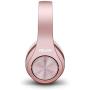 Bluetooth Headphones Over Ear, Pollini Wireless Headset V5.0 with Deep Bass, Soft Memory-Protein Earmuffs and Built-in Mic for iPhone/Android Cell Phone/PC/TV (Rose Gold)