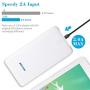 BESTON Portable Charger 10000mAh Power Bank with 2.1A Output Dual USB Port, Fast Recharge External Battery Pack for iPhone iPad Galaxy Android Phone White