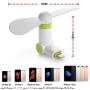 Wuedozue Mini Air Phone Fan Portable Dock Cool Cooler Cell Phone Fan [180 Rotating] Compatible with iPhone 11/11 Pro/11 Pro Max/Xs/Xr/X / 8/8 Plus / 7/7 Plus / 6 / 6s / iPad and More (white)