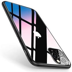 TORRAS Diamonds Clear iPhone 11 Pro Case, [10X Anti-Yellowing] [Shock Absorption] Thin Slim Fit Shockproof Hard PC Back & Soft TPU Bumper Phone Cover Designed for iPhone 11 Pro Cases, Matte Black